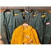 Image 2 : 5 XL Green Coveralls, 2 XL A-Safe Rain-ware (pants, suspenders & hoodie) 3 pair Company Jeans (40 x 