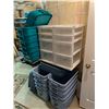 Image 1 : Asst of Rubbermaid Totes, Metal Wire Shelves, Plastic Storage Organizers