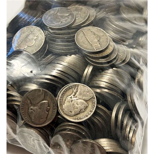 $50 Face Silver World War 2 Nickels (1,000-coins)
