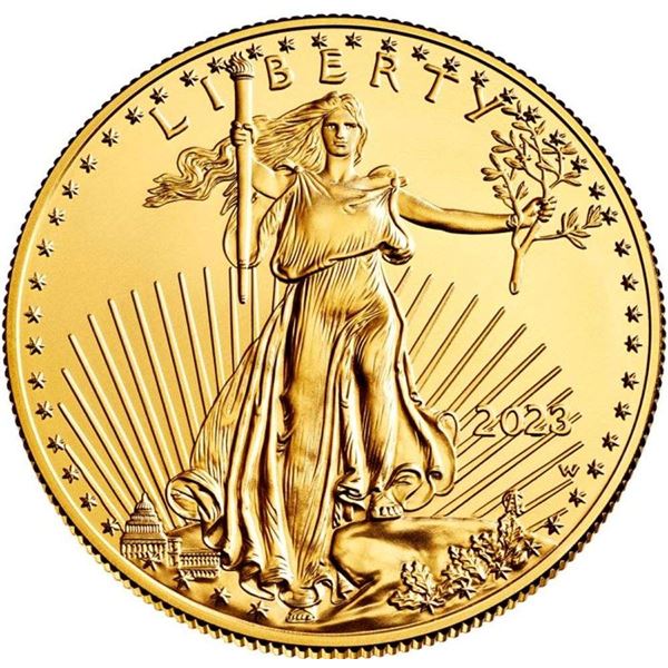 (5) 2023 American $50 Gold 1 oz Eagle