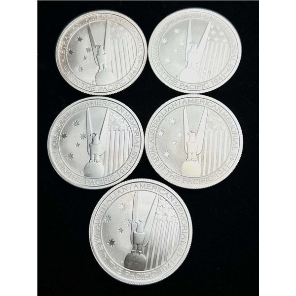 (5) WW2 2013 War In The Pacific 1/2 ozt Commemorative .999 Silver