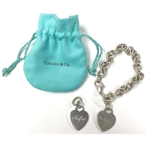 Tiffany & Co. Heart Tag "Babygirl" Charm Bracelet W/ "Sofia" Charm .925 Sterling Silver