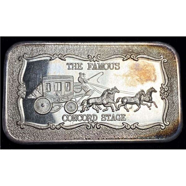 "The Famous Concord Stage" Mother-Lode Mint 1 ozt .999 Silver Bar
