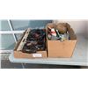 Image 1 : 2 BOXES OF TOOLS, BANDSAW BLADES, TWINE AND MORE