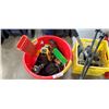 Image 2 : CRATE, BASKET AND TUB OF CABLE WINCH CLEANING FLUIDS AND MORE
