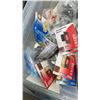 Image 8 : BOX AND 2 BINS OF DOOR HANDLES, MAIL SLOTS AND HARDWARE