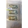 Image 1 : 3 MINT 1973 CANADIAN 1 DOLLAR BILLS - LAST ISSUE OF BILL