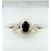 Image 1 : STERLING SILVER YELLOW GOLD TONE PLATED 7.2MM X 5.2MM NATURAL SAPPHIRE (1CT) RING, W/A $535.00, SIZE