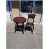 Image 1 : VINTAGE TABLE AND STUDDED CHAIR