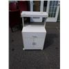 Image 1 : WHITE ROLLING MICROWAVE CABINET
