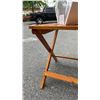 Image 2 : WOODEN FOLDING PATIO TABLE AND 2 NEW HEXAGON WALL SHELF SETS