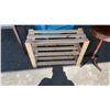 Image 2 : 2 TIER SLAT SHELF AND SMALL ROUND SIDE TABLE