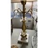 Image 8 : METAL LANTERN WITH PANEL MIRROR AND BRASS TABLE LAMP WITH MARBLE BASE