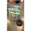 Image 1 : MEDICAL ASSIST CHAIR WITH METAL SAFETY GATE, ROLL UP MAT AND WEIGHTED PATIO UMBRELLA STAND