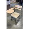 Image 3 : VINTAGE SCHOOL DESK AND WOODEN LADDERBACK CHAIR