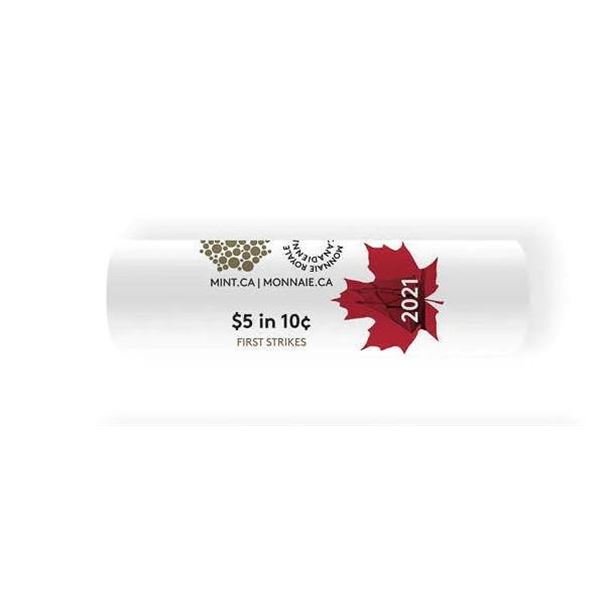 RCM Special Wrap Roll 2021 First Strikes Ten Cents - 50 Coins -Bluenose