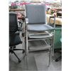 Image 1 : 4-Blue and Grey Padded Stack Chair - 4 X $