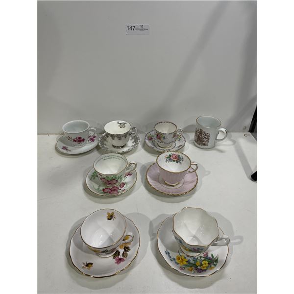 Assorted Beautiful Tea Cups And Saucers