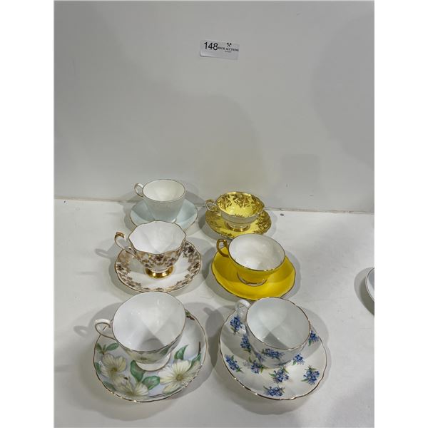 Assorted Beautiful Tea Cups And Saucers