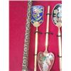 Image 2 : UNIQUE BOXED SET OF 6 CLOISONNE ENAMEL SPOON SET