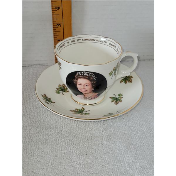QUEEN ELIZABETH II 1978 IITH COMMONWEALTH GAMES CUP AND SAUCER SET