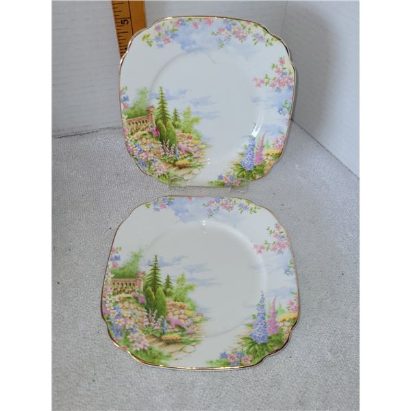 LOT OF 2 ROYAL ALBERT KENTISH ROCKERY BREAD PLATES LOT 2