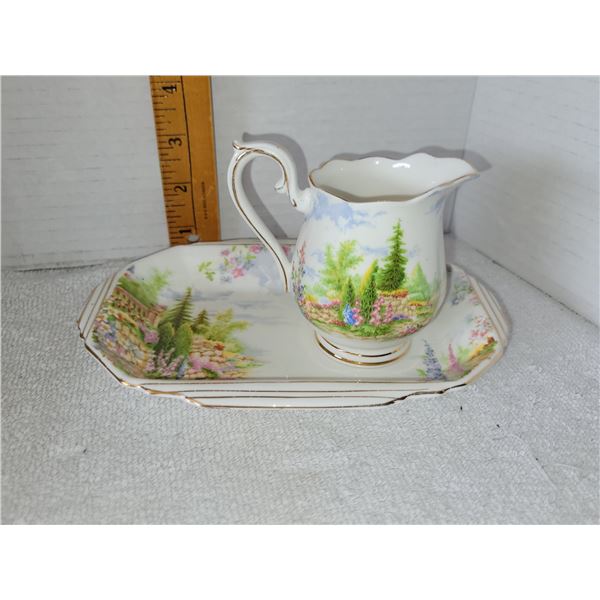 ROYAL ALBERT KENTISH ROCKERY CREAMER AND UNDERPLATE
