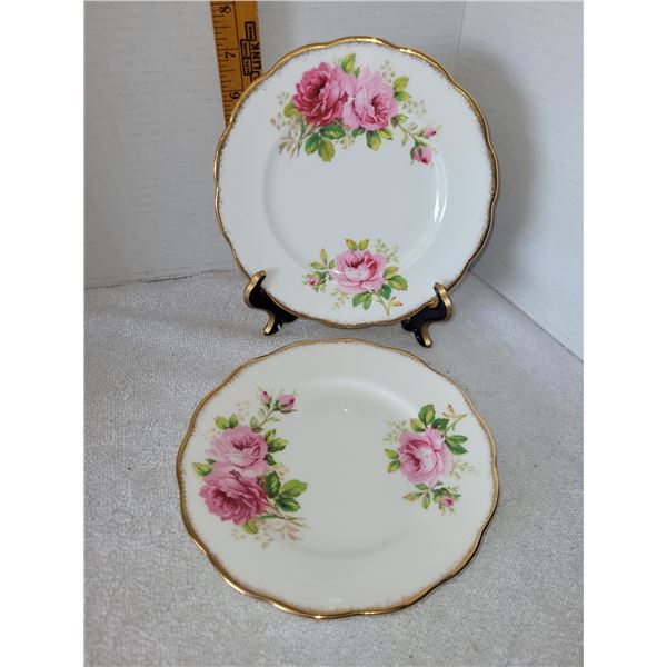 LOT OF 2 ROYAL ALBERT AMERICAN BEAUTY BREAD & BUTTER PLATES