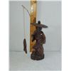 Image 1 : HANDCARVED WOODEN THAI FISHERMAN STATUE