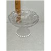 Image 1 : PEDESTAL ETCHED GLASS CANDY DISH