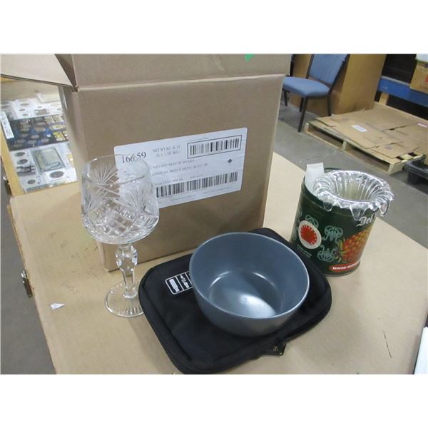 BOX C/W DISHWARE & MISC