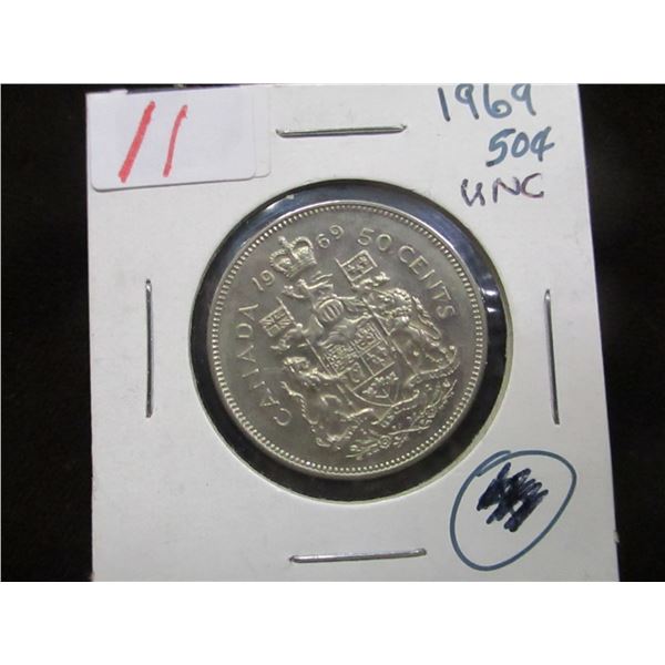 1969 CANADA 50 CENT COIN