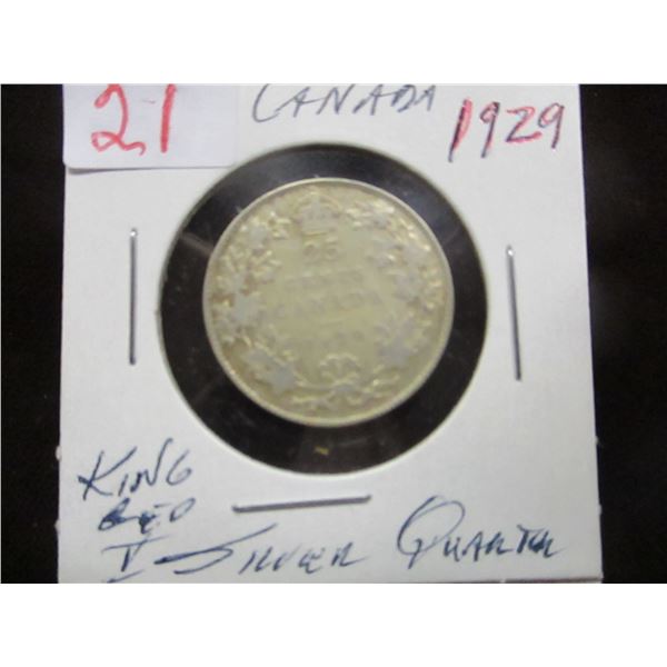 1929 KING GEORGE V SILVER QUARTER