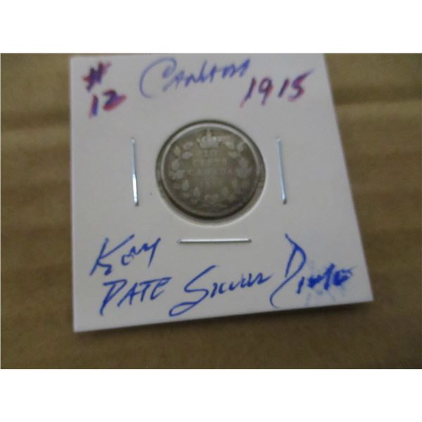 1915 CANADA KING GEORGE V KEY DATE SILVER DIME