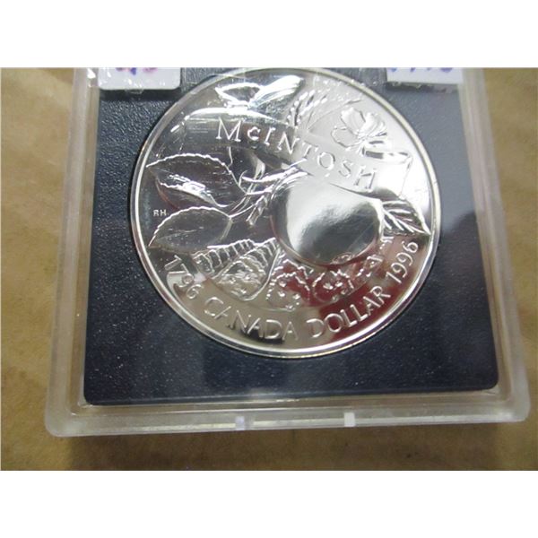 1996 PROOF CASED MCINTOSH CANADA SILVER DOLLAR