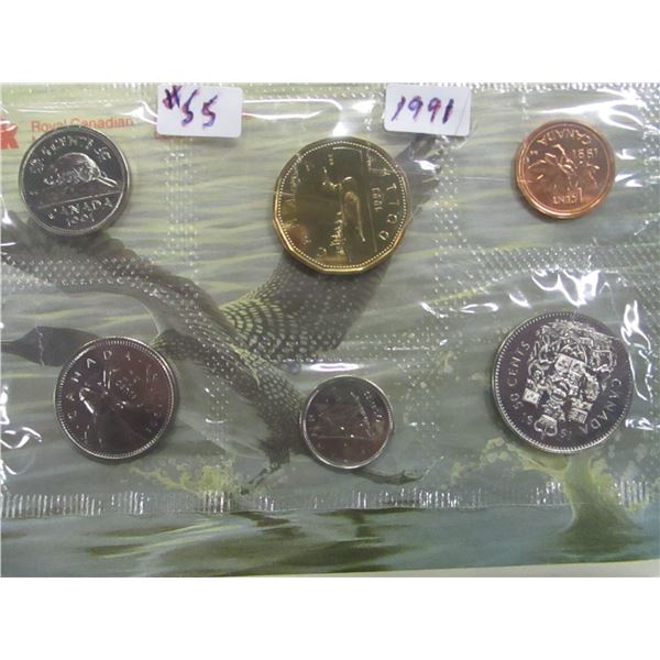 1991 PROOF CANADA KEY DATE COIN SET