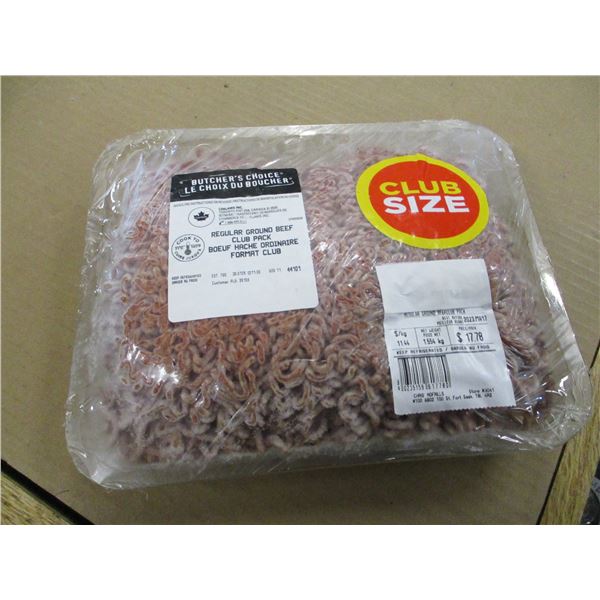 SHELF PULLS (AS IS):  REGULAR GROUND BEEF (1.556 KG) - PACKAGE
