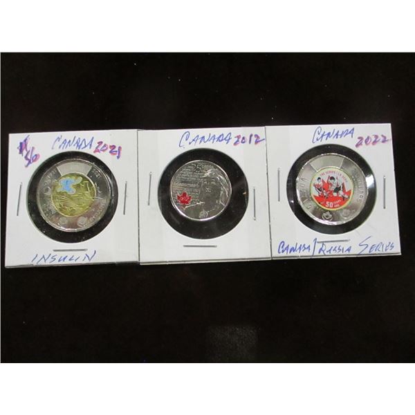 2021 INSULIN CANADA & 2022 RUSSIA/CANADA HOCKEY SERIES COIN SET