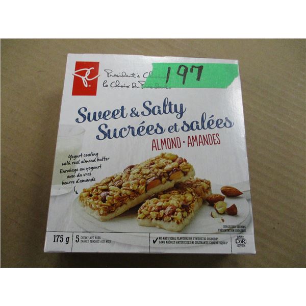 SHELF PULLS (AS IS):  SWEET & SALTY ALMOND BARS (5) - BOX