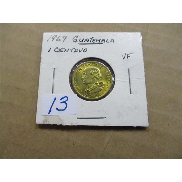 1969 GUATEMALA ONE CENTAVO (VF)