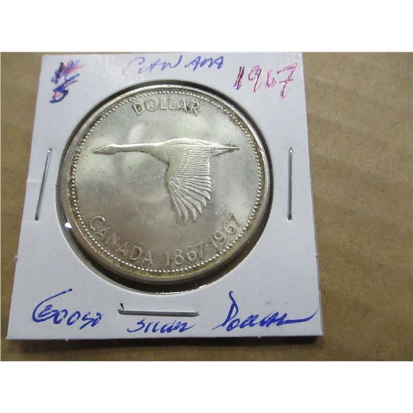 1967 CANADA GOOSE SILVER DOLLAR