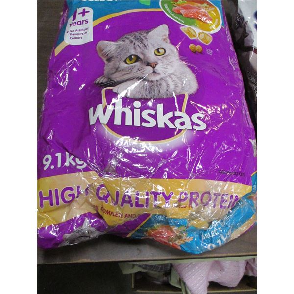 SHELF PULLS (AS IS):  WHISKAS CAT FOOD (9.1 KG)