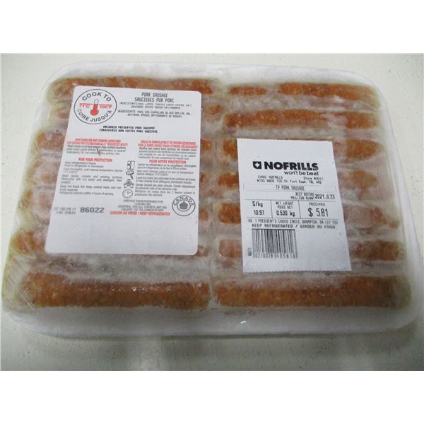 SHELF PULLS (AS IS):  PORK SAUSAGE (APPROX. 0.530 KG)