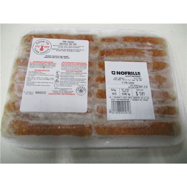 SHELF PULLS (AS IS):  PORK SAUSAGE (APPROX. 0.530 KG)