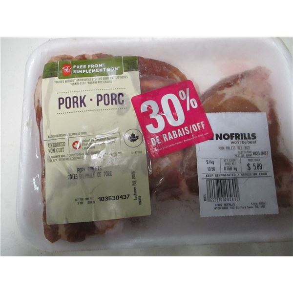 SHELF PULLS (AS IS):  PORK RIBLETS (APPROX. 0.558 KG)