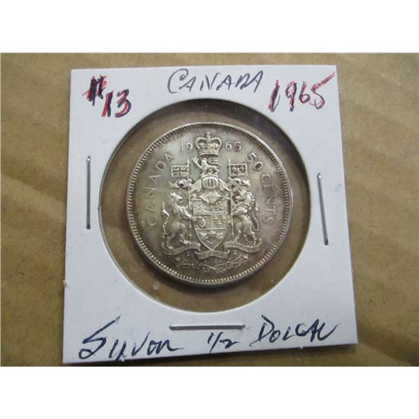 1965 AU CANADA SILVER HALF DOLLAR