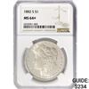 Image 1 : 1882-S Morgan Silver Dollar NGC MS64+