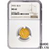 Image 1 : 1915 $2.50 Gold Quarter Eagle NGC MS62