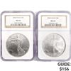 Image 1 : 2004 Set (2) American Silver Eagles NGC MS69