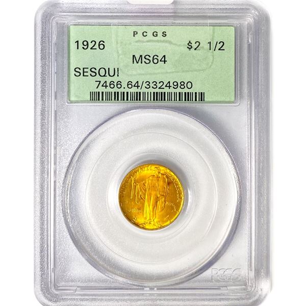 1926 Sesquin. $2.50 Gold Quarter Eagle PCGS MS64